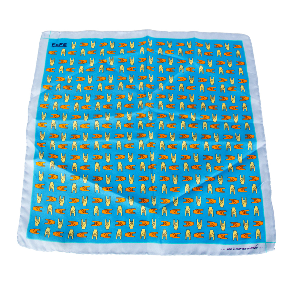 FEFE BLUE, SKY BLUE & YELLOW PAISLEY POCKET SQUARE | MENS SIZE 32CM